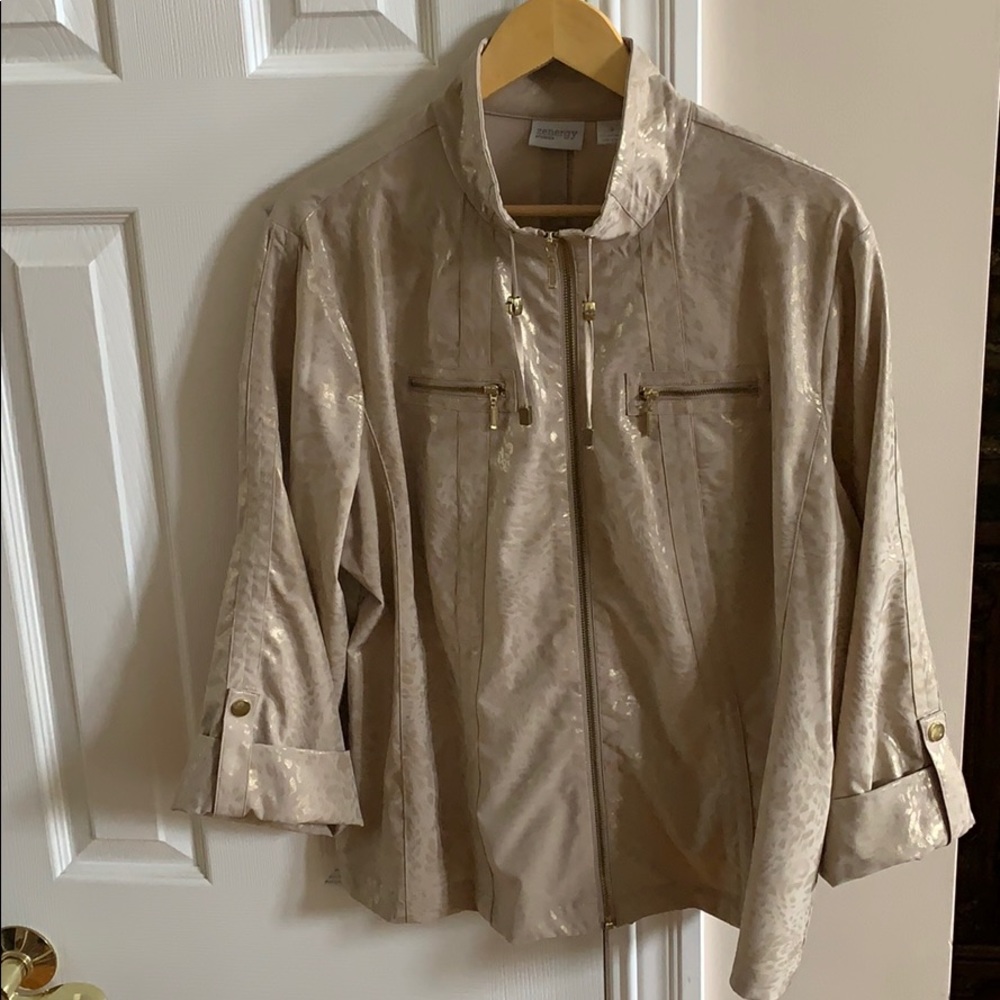 Tan animal print Chico’s jacket